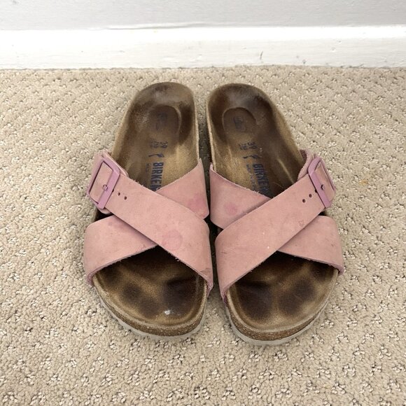 Birkenstock Siena Criss-Cross Leather Sandals in Pink Size 39 / Women’s 8-8.5 - Picture 2 of 8